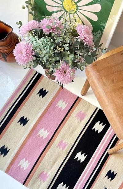 Archive New York Zapotec Multi Handwoven Flatweave Wool Rug In Pink