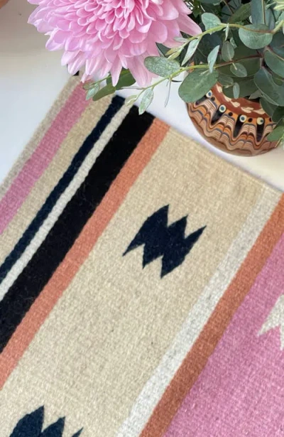 Archive New York Zapotec Multi Handwoven Flatweave Wool Rug In Pink