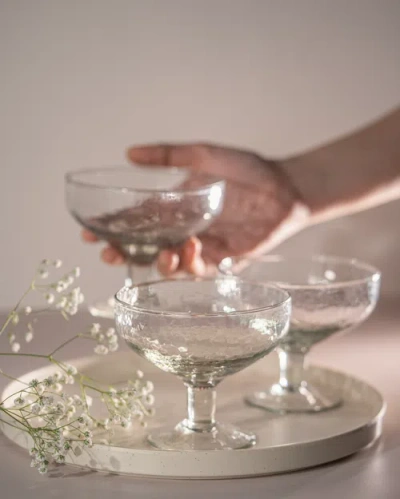 The Collective Pebbled Footed Small Compotes In Clear