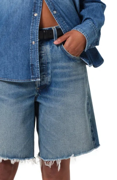 Citizen Of Humanity Citizens Of Humanity Ayla High Waist Raw Hem Cutoff Denim Bermuda Shorts In Bianca