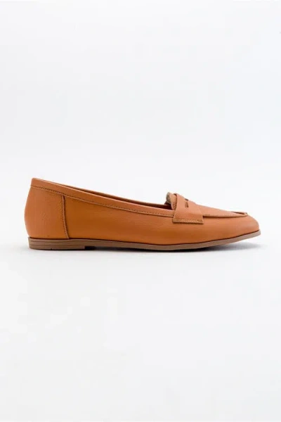 Forever & Always Shoes Dorothy Leather Loafer In Orange Leather