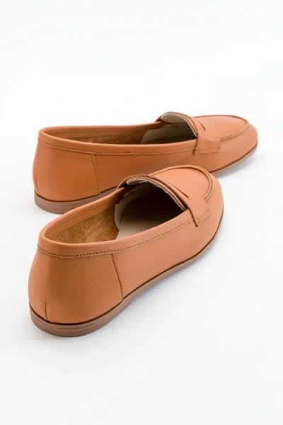 Forever & Always Shoes Dorothy Leather Loafer In Orange Leather
