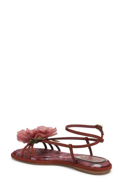 Circus Ny By Sam Edelman Women's Olana Flower Strappy Flat Sandals In Spiced Merlot Multi