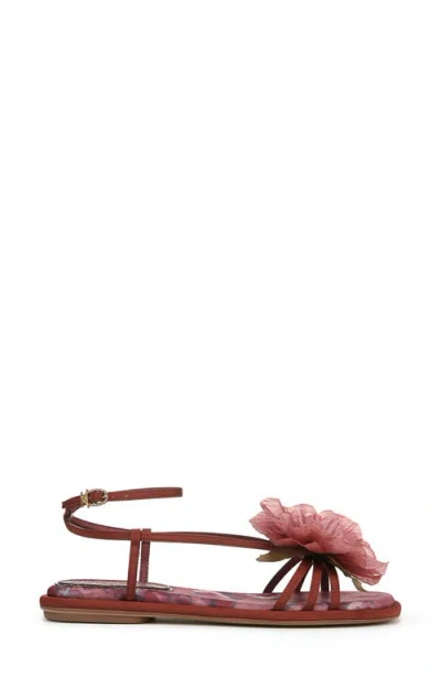 Circus Ny By Sam Edelman Women's Olana Flower Strappy Flat Sandals In Spiced Merlot Multi
