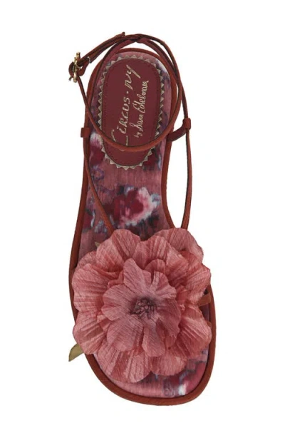 Circus Ny By Sam Edelman Women's Olana Flower Strappy Flat Sandals In Spiced Merlot Multi