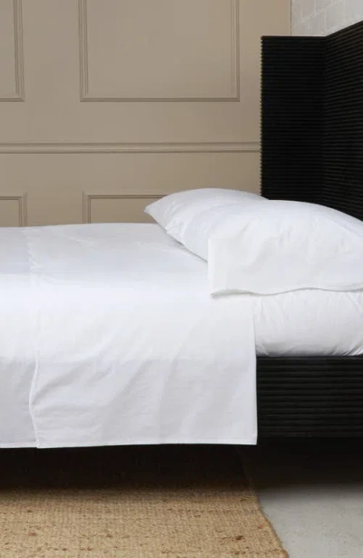 Pom Pom At Home Skylar Cotton Percale Sheet Set In White/white