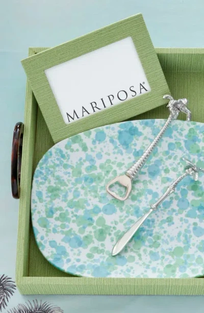 Mariposa Faux Grasscloth Picture Frame In Green