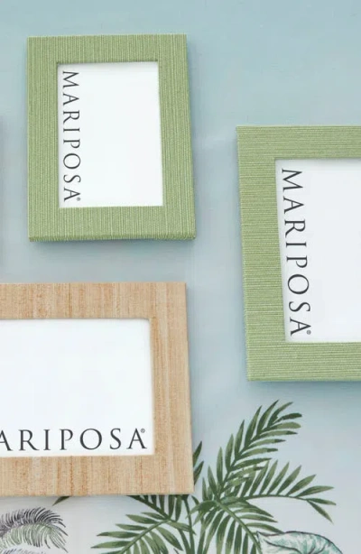 Mariposa Faux Grasscloth Picture Frame In Green