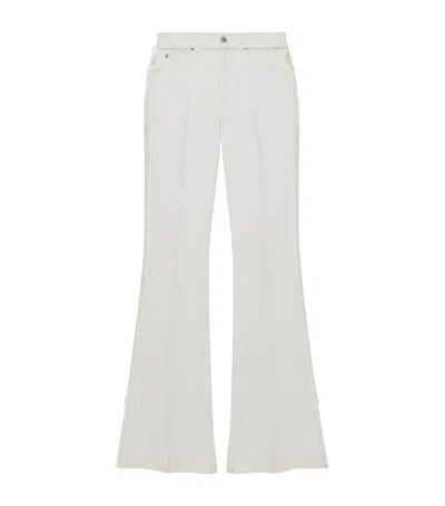 Alexander Mcqueen Denim Flared Tailored Trousers In White