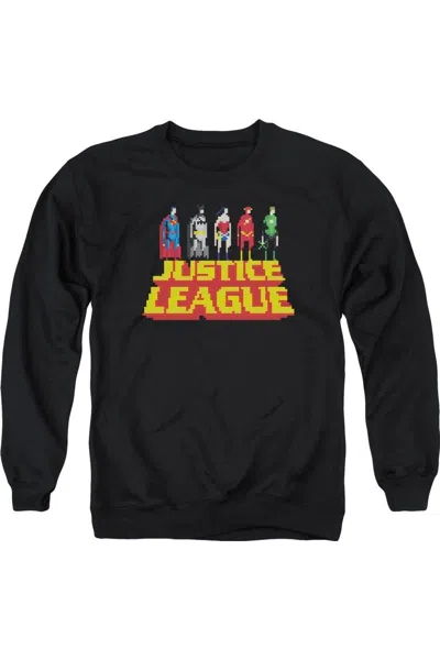 Gildan Justice League Of America Standing Above Adult Crewneck Sweatshirt In Black
