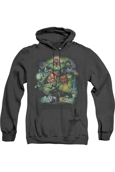 Gildan Green Lantern Corps #1 Adult Heather Hoodie / Hooded Sweatshirt In Black