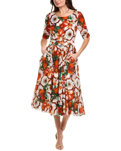 Samantha Sung Aster Midi Dress In Orange