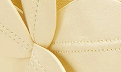 Stuart Weitzman Paradise 50 Flower Leather Kitten Sandals In Lemon Chiffon