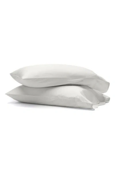 Boll & Branch Signature Curved Edge Set Of 2 Organic Cotton Pillowcases In White/white