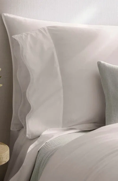 Boll & Branch Signature Curved Edge Set Of 2 Organic Cotton Pillowcases In White/white