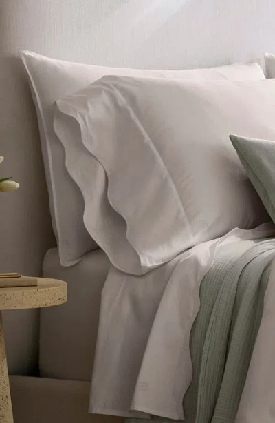 Boll & Branch Signature Curved Edge Set Of 2 Organic Cotton Pillowcases In White/white