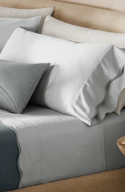 Boll & Branch Signature Curved Edge Set Of 2 Organic Cotton Pillowcases In Sky/shore