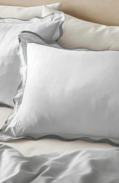 Boll & Branch Signature Curved Edge Duvet Cover & Shams Set In Sky/shore