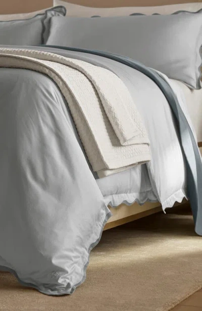 Boll & Branch Signature Curved Edge Duvet Cover & Shams Set In Sky/shore