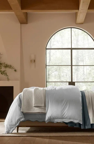 Boll & Branch Signature Curved Edge Duvet Cover & Shams Set In Sky/shore