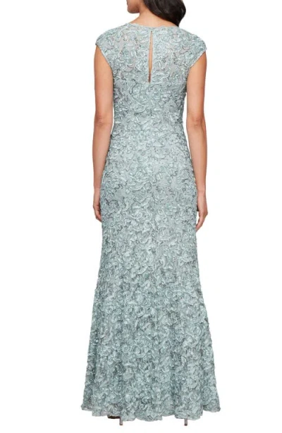 Alex Evenings Women's Sequined Soutache Mermaid Gown In Ice Sage