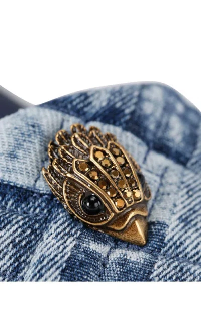 Kurt Geiger Denim Meena Eagle Slides In Navy