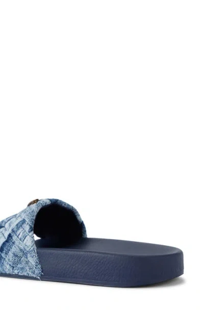 Kurt Geiger Denim Meena Eagle Slides In Navy