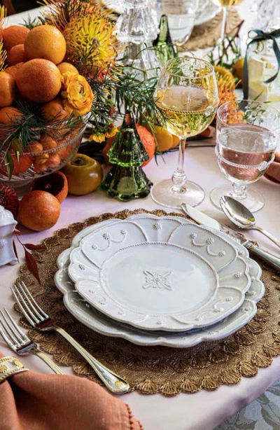 Juliska Jardins Du Monde Set Of 4 Dessert Plates In Whitewash