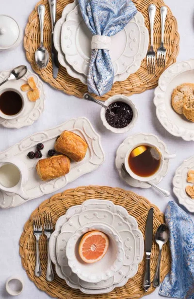 Juliska Jardins Du Monde Set Of 4 Dessert Plates In Whitewash