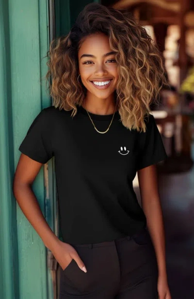 Dalix Smile Face Tee In Black