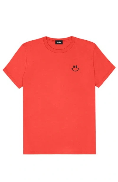 Dalix Smile Face Tee In Poppy Red
