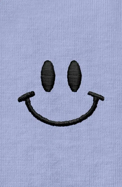 Dalix Smile Face Tee In Lavender Blue