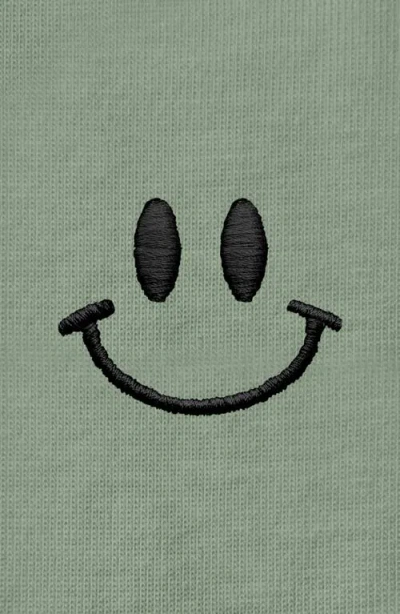 Dalix Smile Face Tee In Sage