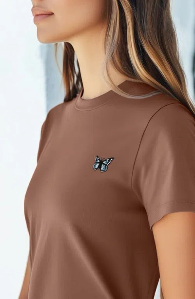 Dalix Butterfly Womens Relaxed Tee In Chestnut