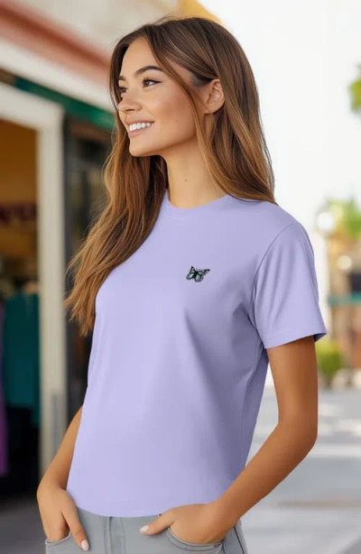 Dalix Butterfly Womens Relaxed Tee In Dark Lavender