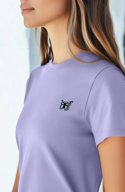 Dalix Butterfly Womens Relaxed Tee In Dark Lavender