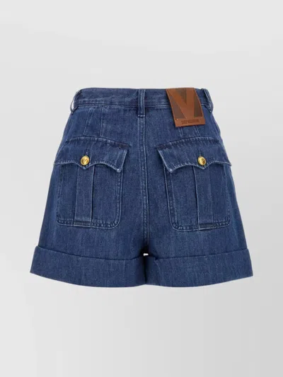 Valentino Denim Shorts With Back Pockets And Belt Loops