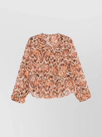 Isabel Marant Orange Ametissa Printed Cotton Top In Brown