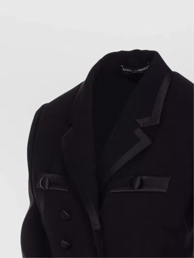 Dolce & Gabbana Cropped Double-breasted Black Jacket
