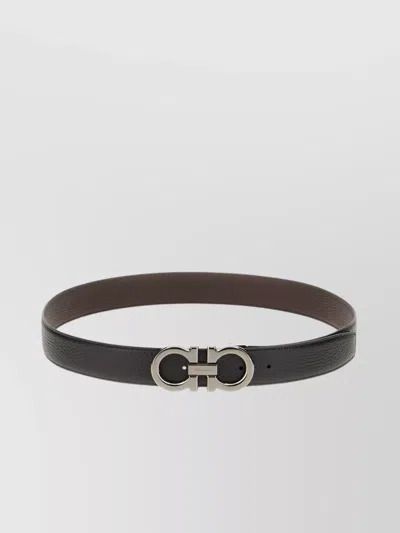 Ferragamo Belt With Metal Buckle And Textured Leather