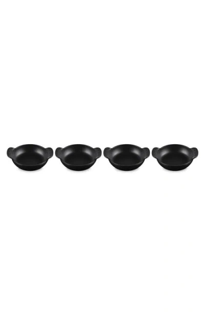 Le Creuset Gourmand Set Of 4 1/3-quart Enamel Cast Iron Braiser In Matte Black