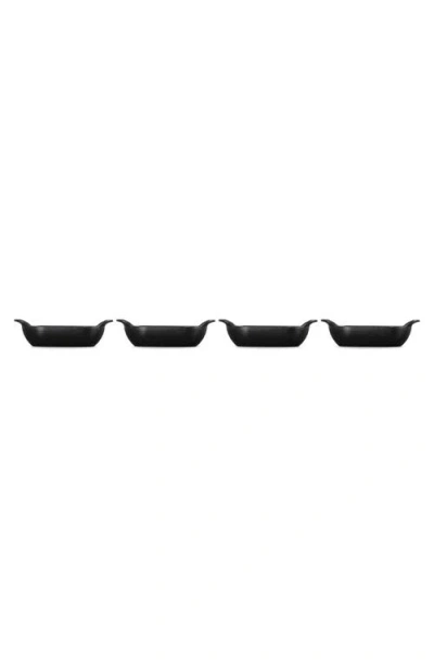 Le Creuset Gourmand Set Of 4 1/3-quart Enamel Cast Iron Rectangular Baker In Matte Black