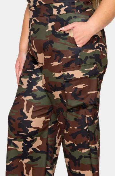 L I V D Freya Cargo Strapless Cargo Jumpsuit In Camo