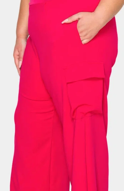 L I V D Yumi Strapless Cargo Jumpsuit In Fuchsia