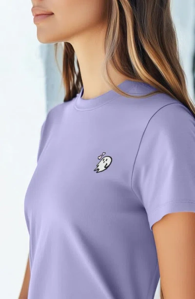 Dalix Heartly Ghost Tee In Dark Lavender