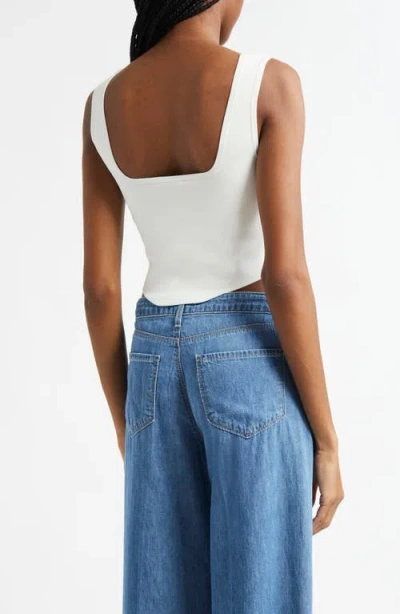 L'agence Saga Square-neck Corset Top In Neutral