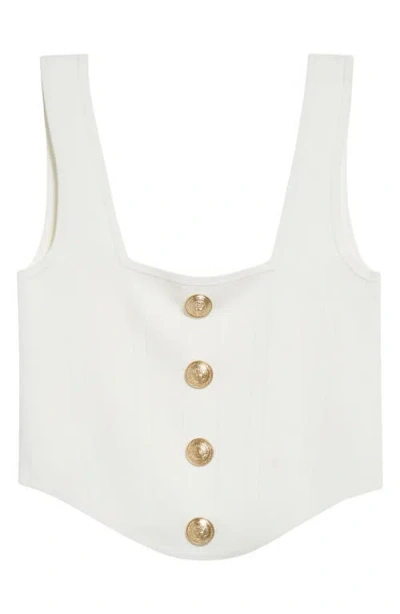 L'agence Saga Square-neck Corset Top In Neutral