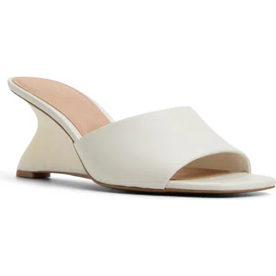 Aldo Women's Fiala Square-toe Sculpted Wedge Sandals In White