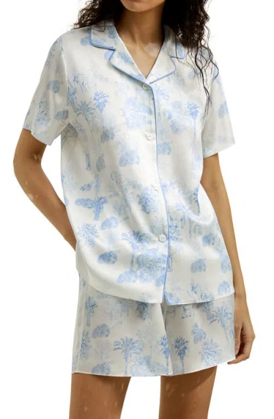 Lilysilk La Terra Short Silk Pajama Set In La Terra Print