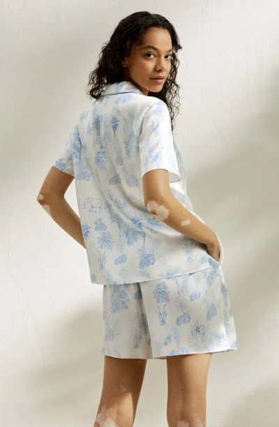 Lilysilk La Terra Short Silk Pajama Set In La Terra Print